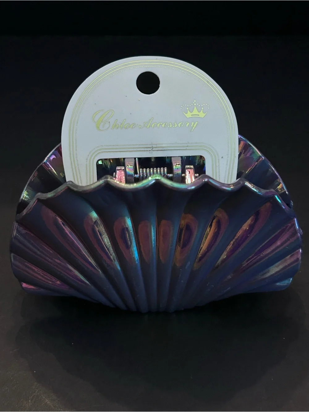 Iridescent Shell Hair Claw Clips — Set of Six Assorted Pearl Colors Brand New